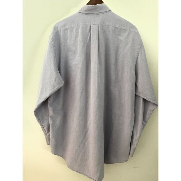 Vintage 1990s Ralph Lauren Button Up Classic Oxford Chambray Shirt Blue 16.5  34 - Picture 2 of 5